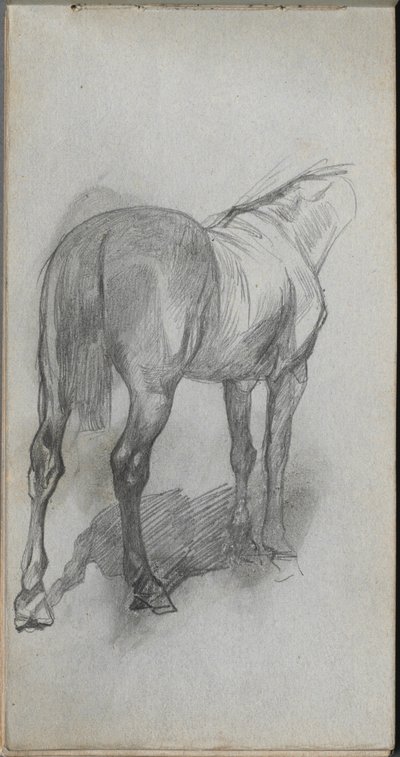 Schetsboek, pagina 76: Studie van een paard door Ernest Meissonier