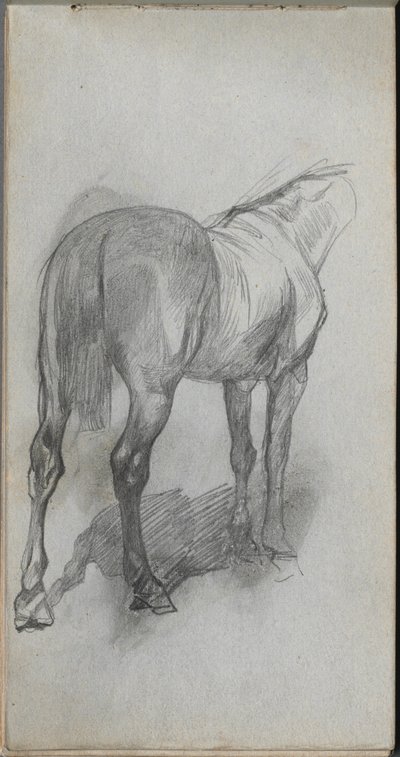 Schetsboek, pagina 76: Studie van een paard door Jean Louis Ernest Meissonier