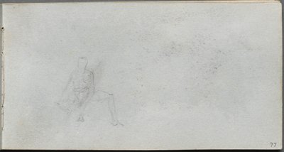 Schetsboek, pagina 77: Figurenstudie door Jean Louis Ernest Meissonier