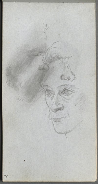 Schetsboek, pagina 81: Studie van gezichten door Ernest Meissonier