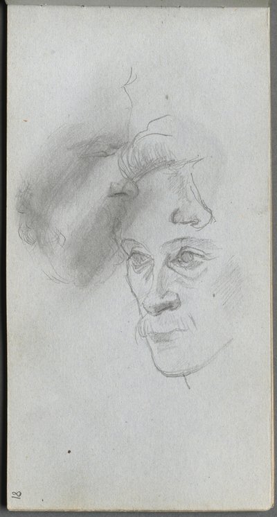 Schetsboek, pagina 81: Studie van gezichten door Jean Louis Ernest Meissonier