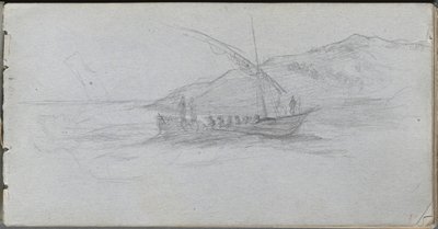 Schetsboek, pagina 88: Zeegezicht en Figuur door Jean Louis Ernest Meissonier