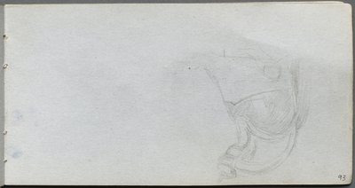 Schetsboek, pagina 93: Studie van een zadel door Ernest Meissonier