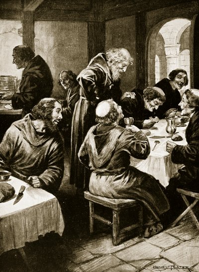 Wimund vertelt zijn avonturen aan de monniken van Byland, 1141, illustratie uit 