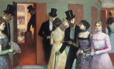 Soiree in de Opera, ca. 1900 door Ernest Rouart