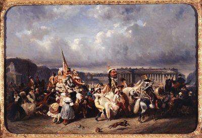 Carnaval place de la Concorde, huidige 8e arrondissement door Ernest Seigneurgens