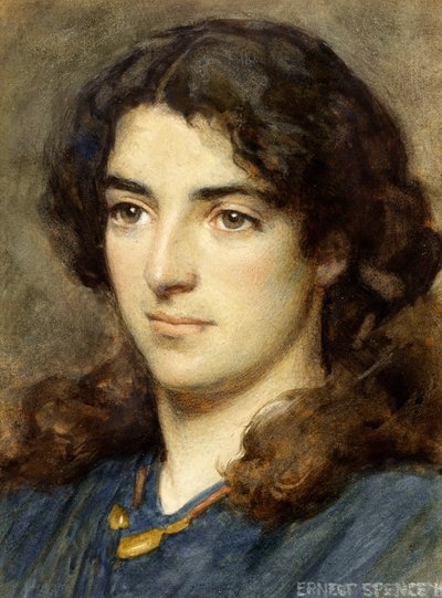 Hoofd van een meisje, 1910 door Ernest Spence