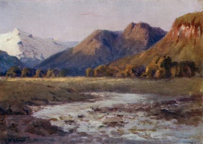 De vlaktes tussen de Plateau Heights, Zuidelijke Andes door Ernest William Christmas