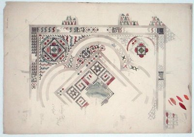 Een studie van een deel van de vloer in Canterbury Cathedral door Ernest William Gimson
