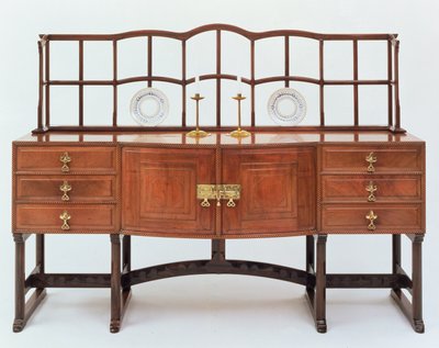 Buffet met bordenstandaard, 1915 door Ernest William Gimson