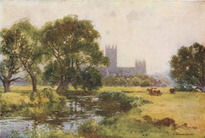 Canterbury vanaf de Stour door Ernest William Haslehust