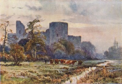 Pevensey Castle vanaf de Weiden door Ernest William Haslehust