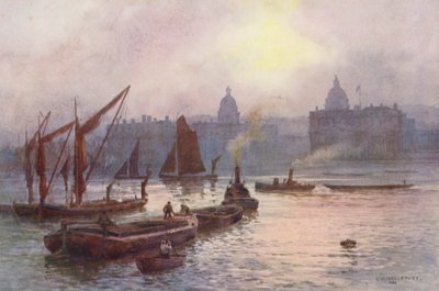 Rivier de Theems: Greenwich door Ernest William Haslehust