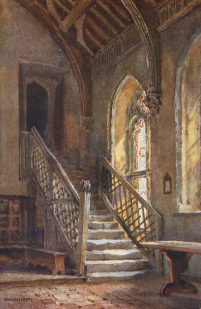 De broederzaal, St. Cross (kleur litho) door Ernest William Haslehust