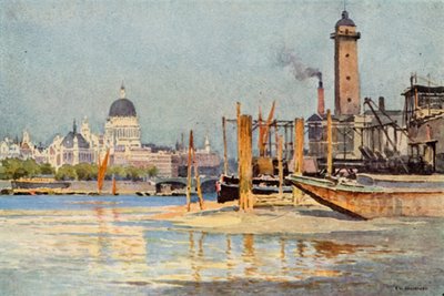 De Theems vanaf Waterloo Bridge door Ernest William Haslehust