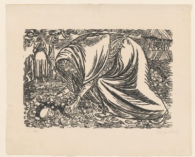 Dood kind wordt begraven door Ernst Barlach (signed by artist)