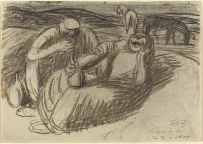 Italiaanse Boeren met Wijnflessen door Ernst Barlach