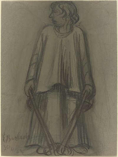 Staande figuur met gedoofde fakkels, 1922 door Ernst Barlach
