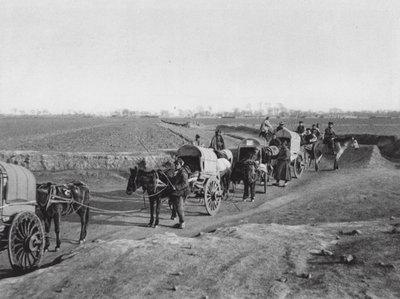 Chihli, Noord-Chinese reiswagens op de vlakte van Peking door Ernst Boerschmann