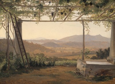 Fontein en Pergola in Italië door Ernst Christian Frederik Petzholdt