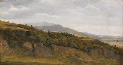 Duits Landschap met Uitzicht op een Brede Vallei, ca. 1829-30 door Ernst Christian Frederik Petzholdt