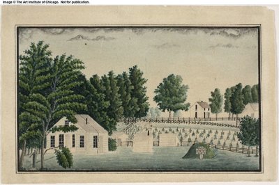 De boerderij en wijngaard van de kunstenaar door Ernst Damitz
