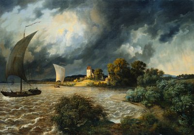 De Naderende Storm, 1838 door Ernst Ferdinand Oehme