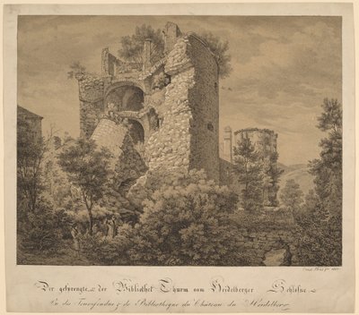 Der Gesprengte und der Bibliotheke Thurm von Heidelberger Schloss door Ernst Fries