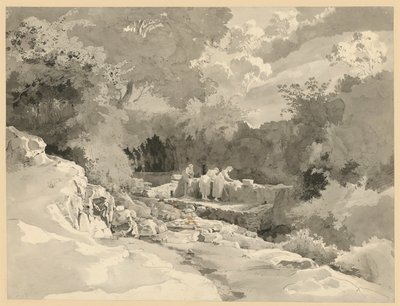 Landschap met vrouwen bij de wasbron door Ernst Fries