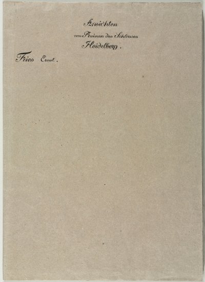 Zes uitzichten van het kasteel van Heidelberg: Omslag door Ernst Fries