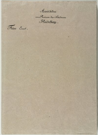 Zes uitzichten van kasteel Heidelberg: Omslag, 1820 door Ernst Fries