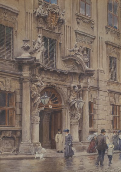 Het portaal van het Palais Kinsky door Ernst Graner