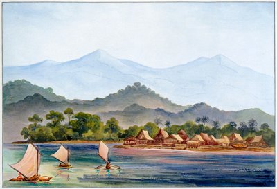Dorp, Sumatra, Indonesië door Ernst Haeckel