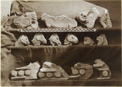 Opgraving van Samarra (Irak): Fragmenten van een Fries met Kameelfiguren, uit het Paleis van de Kalief door Ernst Herzfeld