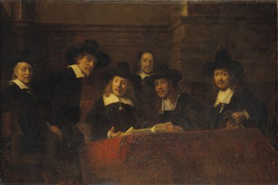 Staalmeesters, naar Rembrandt door Ernst Josephson