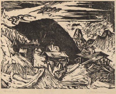Alpenweide, 1918 door Ernst Ludwig Kirchner
