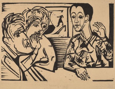 Gesprek, 1929 door Ernst Ludwig Kirchner