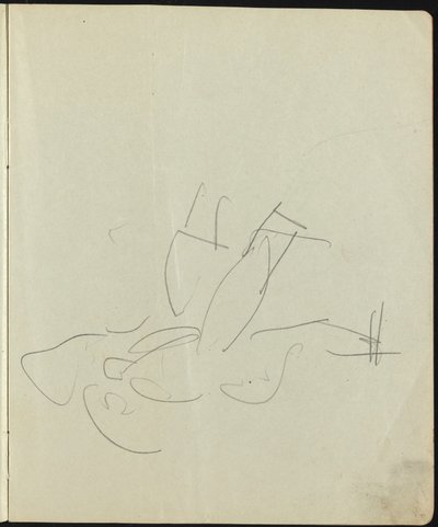Dansers en artiesten, pagina uit een schetsboek, ca. 1911 door Ernst Ludwig Kirchner