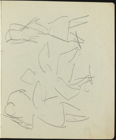 Dansers en artiesten pagina uit een schetsboek, ca. 1911 door Ernst Ludwig Kirchner