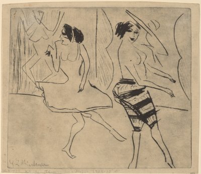 Dansers in Studio, 1911 door Ernst Ludwig Kirchner