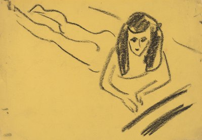 Fränzi liggend door Ernst Ludwig Kirchner
