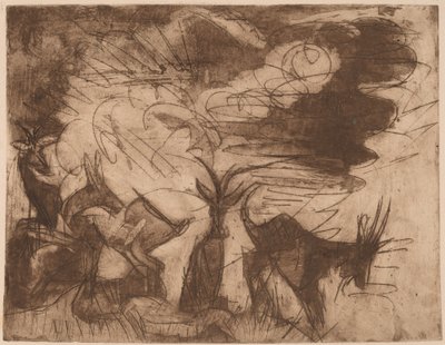 Geiten en wolken, 1919 door Ernst Ludwig Kirchner