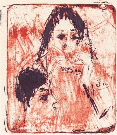 Harmonicaspeler, 1919 door Ernst Ludwig Kirchner