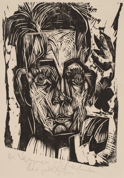 Hoofd van Dr. Robert Binswanger de Student door Ernst Ludwig Kirchner