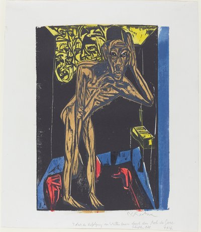 Peter Schlemihls wonderbaarlijke geschiedenis: Schlemihl in de eenzaamheid van de kamer... door Ernst Ludwig Kirchner