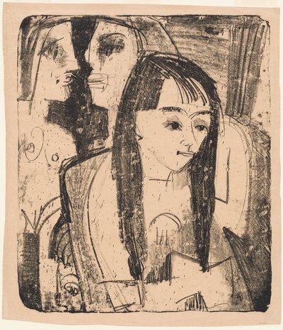 Portret van een Meisje door Ernst Ludwig Kirchner