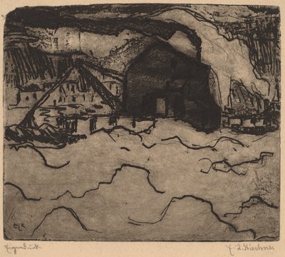 Zandbaggeraars op de Elbe, 1906 door Ernst Ludwig Kirchner