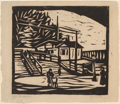 Schuur aan de Oever van de Elbe, 1906 door Ernst Ludwig Kirchner