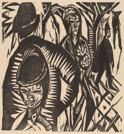 Straatscène na de Regen, 1914 door Ernst Ludwig Kirchner