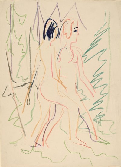Twee Naakten in een Bos, 1925 door Ernst Ludwig Kirchner